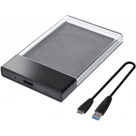 Transparent USB 3.0 External Backup Hard Drive Slim Case Enclosure 2.5" inch Portable HDD Sata SSD
