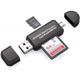 USB Card Reader Micro USB OTG Adapter SD/Micro SD Card Reader with Standard USB & Micro USB for Smartphones/Tablets