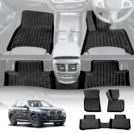 3D Floor Mats for BMW X3 M G01 F97 2017-2024 Heavy Duty All Weather Car Waterproof Interior Protection Liner Set
