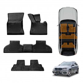 3D Floor Mats for BMW X5 F15 Series 2013-2018 Heavy Duty All Weather Car Waterproof Interior Protection Liner Set