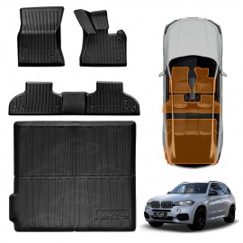 Front Rear Floor Mats Boot Liner Set for BMW X5 F15 X5M F85 2013-2018 Heavy Duty All Weather Cargo Car Trunk Luggage Tray