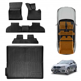 3D Floor Mats Boot Liner for BMW X5 F15 Series 2013-2018  All Weather Heavy Duty Cargo Car Trunk Luggage Tray Set