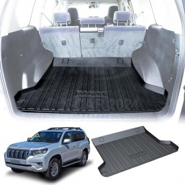 Cargo Rubber Waterproof Mat Boot Liner Cover Luggage Tray for TOYOTA PRADO 150 Series 5 Seater 2009-2024