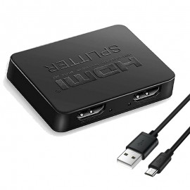HDMI Splitter 1 in 2 Out 4K@30Hz for Dual Monitors Duplicate/Mirror Only Full HD 1080P 3D