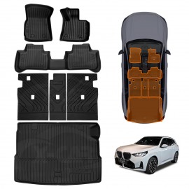 3D Floor Mats Boot Liner Set for BMW X3 G45 30e xDrive PHEV 2024-Onwards All Weather Heavy Duty Cargo Kick Back Seat Protector Cover