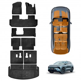 3D Floor Mats Boot Liners Set for BYD SEALION 8 SEALION8 2026-Onwards All Weather Heavy Duty Cargo Kick Back Seat Protector Cover