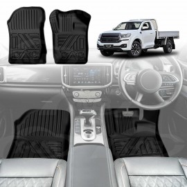 3D Front Floor Mats for GWM Cannon Single Cab 2025-Onwards Heavy Duty All Weather Car Mats Carpet Liner Set