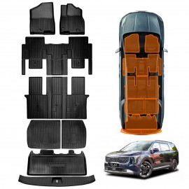 Floor Mats Boot Liner Set for Kia Carnival KA4 2020-Onwards Petrol Diesel All Weather Trunk Cargo Kick Back Seat Sill Protector Covers