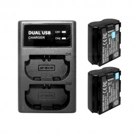 2 Rechargeable Battery and External USB Dual Battery Charger for Fujifilm NP-W235 Camera