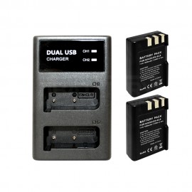 2 Rechargeable Battery and External USB Dual Battery Charger for Nikon EN-EL9a Camera Camcorder