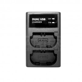 External USB Dual Battery Charger for Fujifilm NP-W235 Camera