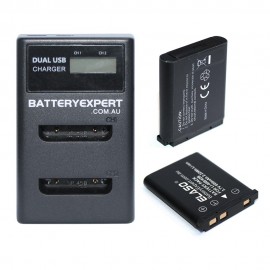 2 Rechargeable Battery and External USB Dual Battery Charger for Kodak PixPro FZ53 Camera