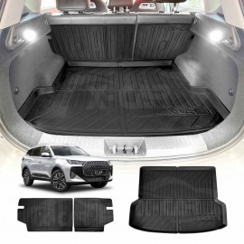 Boot Liner Kick Mats Set for Chery Tiggo 7 2025-Onwards All Weather Heavy Duty Cargo Car Trunk Back Seat Protector
