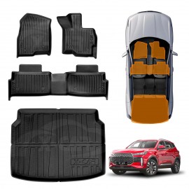 3D Floor Mats Boot Liner Set for Chery Tiggo 4 Petrol 2025-Onwards All Weather Heavy Duty Cargo Car Trunk Luggage Tray