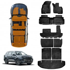 3D Floor Mats Boot Liners for Chery Tiggo 8 Pro Max 2024-Onwards All Weather Heavy Duty Cargo Kick Back Seat Protector Cover Set of 9