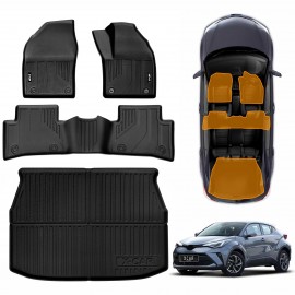 3D Floor Mats Boot Liner for Toyota C-HR CHR 2016-2023 All Weather Heavy Duty Cargo Car Trunk Luggage Tray
