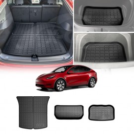 Boot Liner for Tesla Model Y 2022-2024 Heavy Duty Front Rear Well Storage Cargo Trunk Cover Mat Luggage Tray