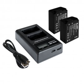 2 Replacement Battery and External USB Dual Charger for Nikon EN-EL25 Camera