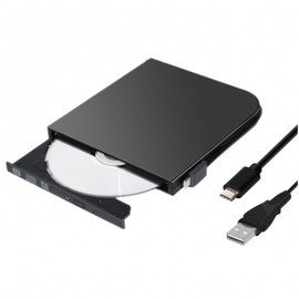 USB & TYPE-C USB-C External DVD-RW CD DVD Drive Burner ReWriter Player for Win/10/8/7 Mac OS Laptop Desktop