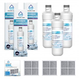 3x Replacement Refrigerator Water Filter LT1000P and Air Filter LT120F for LG LT1000PC, ADQ74793501, MDJ64844601,LFX Series
