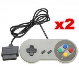 2x 16 Bit Super Nintendo SNES Console Control Pad Gamepad Controller