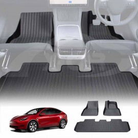 3D Heavy Duty All Weather Car Mat Floor Liner Complete Set Front Rear 2 Row Seat for Tesla Model Y 2022-2024