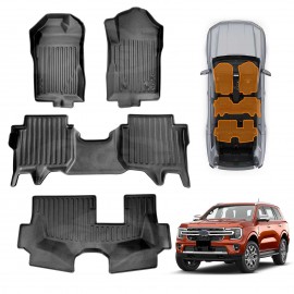 3D Heavy Duty All Weather Car Mats Floor Liner Full Set for Ford Everest 2022-2025
