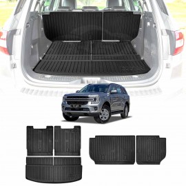 Boot Liner Back Seat Protector for Ford Everest 2022-2025 All Weather Heavy Duty Cargo Car Trunk Kick Mats