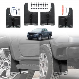 Mud Flaps Splash Guards with Metal Plate for Ford NEXT-GEN Ranger Dual Cab 2022-Onwards Heavy Duty Mudguard Fender Front and Rear