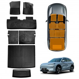 3D Floor Mats Boot Liner for Geely EX5 2025-Onwards No Subwoofer All Weather Heavy Duty Toolbox Cargo Car Trunk Back Seat Kick Cover