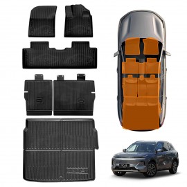 Floor Mats Boot Liner Set for Geely Starray EM-i 2025-Onwards Without Subwoofer All Weather Car Trunk Cargo Kick Back Seat Cover