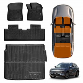 3D Floor Mats Boot Liner Set for Geely Starray EM-i 2025-Onwards Without Subwoofer All Weather Heavy Duty Cargo Car Trunk Luggage Tray
