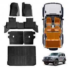 3D Floor Mats Boot Liner Set for GWM Tank 300 Tank300 PHEV 2023-Onwards All Weather Heavy Duty Cargo Kick Mats Back Seat Protector Cover
