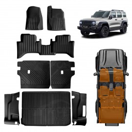 Floor Mats Boot Liner Set for GWM Tank 300 Tank300 2023-Onwards All Weather Heavy Duty Cargo Kick Back Seat Side Trunk Protector Covers