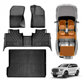 3D Floor Mats Boot Liner Set for GWM Tank 500 Tank500 PHEV 2024-Onwards All Weather Heavy Duty Cargo Car Trunk Luggage Tray