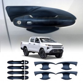 Keyless Smart Door Handles Bowl Inserts Cover for Toyota Hilux 2026-Onwards Matt Black protector