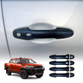 Keyless Smart Door Handles Cover for Toyota Hilux 2015-2024 Matt Black protector