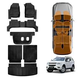 3D Floor Mats Boot Liners for Holden Colorado 7 2012-2016 All Weather Heavy Duty Cargo Car Trunk Luggage Tray