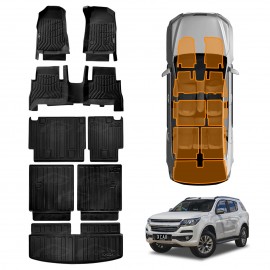 3D Floor Mats Boot Liners Set for Holden Trailblazer 2016-2022 All Weather Heavy Duty Cargo Kick Mats Back Seat Protector Cover
