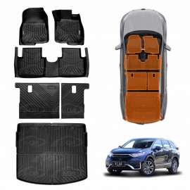 Floor Mats Boot Liner Set for Honda CRV CR-V 2017-2023 All Weather Heavy Duty Cargo Kick Mats Back Seat Protector Cover