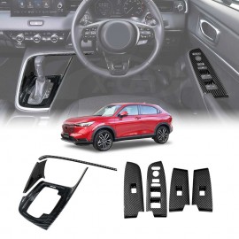 Window Control Gear Shift Panel Trim for Honda HR-V HRV 2022-Onwards Carbon Fiber Style Decor & Center Console Cover Protector Accessories