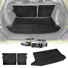 Boot Liner Kick Mats Set for Hyundai Kona 2017-2023 All Weather Heavy Duty Cargo Car Trunk Back Seat Protector