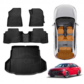 3D Floor Mats Boot Liner for Hyundai i30 Sedan CN7.V1 2020-2023 All Weather Heavy Duty Cargo Car Trunk Luggage Tray