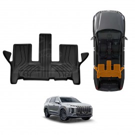 Third Row Seat Floor Mat for Hyundai Palisade 2020-2025 Heavy Duty All Weather Car Mats Carpet Liner Set