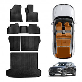 3D Floor Mats Boot Liner Set for Hyundai Tucson NX4 Hybrid 2021-Onwards All Weather Heavy Duty Cargo Kick Back Seat Cover