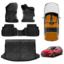 3D Floor Mats Boot Liner Set for Subaru Impreza AUTO G5 Series Hatch 2017-2023 All Weather Heavy Duty Cargo Car Trunk Luggage Tray