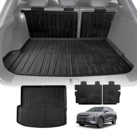 Boot Liner Kick Mats Set for Omoda Omoda 9 2025-Onwards All Weather Heavy Duty Cargo Car Trunk Back Seat Protector