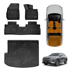 3D Floor Mats Boot Liner Set for Omoda Omoda 9 2025-Onwards All Weather Heavy Duty Cargo Car Trunk Luggage Tray