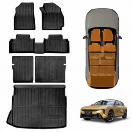 Floor Mats Boot Liner Set for Kia K4 Hatch 2024-Onwards With Subwoofer Heavy Duty All Weather Car Trunk Cargo Kick Back Seat Cover