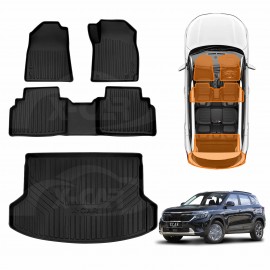 3D Floor Mats Boot Liner Set for Kia Seltos 2019-2022 All Weather Heavy Duty Cargo Car Trunk Luggage Tray